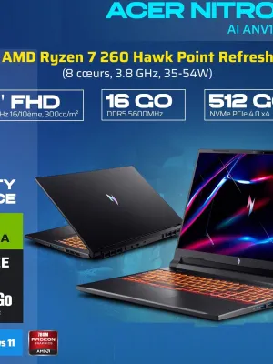 ACER NITRO V16 – Ryzen 7 Hawk Point Refresh | Puissance & Gaming Premium