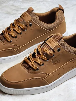 Baskets CAT en cuir marron – Modèle Urban Casual