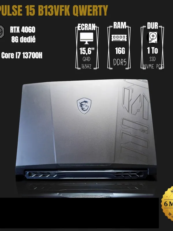Produit Latptop MSI PULSE 15 Core i7 13ème Image